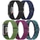 Bcuckood 5 Pack Elastic Nylon Watch Bands Compatible for Fitbit Charge 6Fitbit Charge 5 Adjustable Breathable Replacement Stretchy Nylon Loop Wristband Sport Strap for Women Men