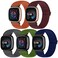 Bcuckood Compatible with Fitbit Versa 4Versa 3Sense 2Sense Band Women Men 5 Pack Elastic Nylon Soft Adjustable Stretchy Solo Loop Replacement Strap for Women Men