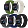 Bcuckood Compatible with Fitbit Versa 4Versa 3Sense 2Sense Band Women Men 5 Pack Elastic Nylon Soft Adjustable Stretchy Solo Loop Replacement Strap for Women Men