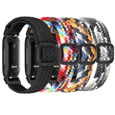 FTYQUEE 4 Pack Braided Stretchy Adjustable Straps Compatible for Fitbit Inspire 3Inspire 2Inspire HRInspireAce 3Ace 2 for Women MenSport Elastic Nylon Cloth Wristbands
