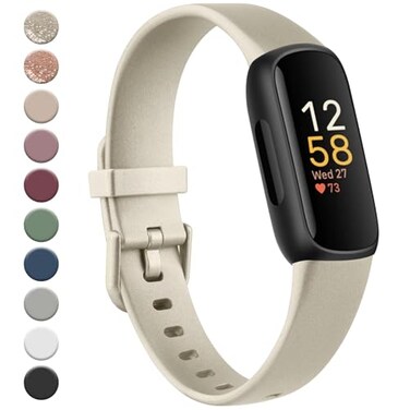Meliya for Fitbit Inspire 3 Bands Women Men Soft Silicone Adjustable Wristband Replacement Sport Straps Compatible with Fitbit Inspire 3 Fitness Tracker Gold