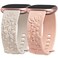 Minyee 2 Pack Floral Engraved Band Compatible with Fitbit Versa 4Versa 3Sense 2Sense Band Women Cute Embossed Silicone Wildflower Rose Dressy Soft Sport Fancy Summer Replacement Strap for Versa 4