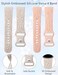 Minyee 2 Pack Floral Engraved Band Compatible with Fitbit Versa 4Versa 3Sense 2Sense Band Women Cute Embossed Silicone Wildflower Rose Dressy Soft Sport Fancy Summer Replacement Strap for Versa 4