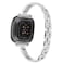 TUV PLNT Silm Metal Band Compatible with Fitbit Versa 4Fitbit Sense 2 Band Cute Women Bling Jewelry Strap Replacement Compatible for Fitbit SenseVersa 3 Women Silver