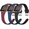 Tobfit Pack 3 Slim Bands Compatible with Fitbit Versa 2 BandsFitbit VersaFitbit Versa LiteSE Silicone Replacement Smartwatch Wristband for Women Men Large BlackNavy BlueWine Red