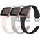 Tobfit Pack 3 Slim Bands Compatible with Fitbit Versa 2 BandsVersaVersa LiteSE Silicone Replacement Smartwatch Wristband for Women Men Small BlackGrayPink Sand