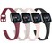 Tobfit Slim Silicone Bands Compatible with Fitbit Versa 4 Fitbit Sense 2 Fitbit Versa 3 Fitbit Sense Sport Straps Replacement Wristbands for Women Men BlackWine RedPink SandStarlight