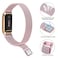 Vanjua Metal Band Compatible with Fitbit Luxe Bands Stainless Steel Mesh Loop Adjustable Wristband Replacement Strap for Fitbit LuxeLuxe Special Edition Fitness Tracker Women Men Rose Pink
