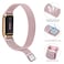 Vanjua Metal Band Compatible with Fitbit Luxe Bands Stainless Steel Mesh Loop Adjustable Wristband Replacement Strap for Fitbit LuxeLuxe Special Edition Fitness Tracker Women Men Rose Pink
