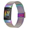 FitTurn Slim Band for Fitbit Charge 5 SmartWatch Mesh Stainless Steel Adjustable Watchband Feminine Strap Replacement Accessory Strap for Charge 5 Fitness Health Tracker Colorful
