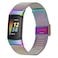 FitTurn Slim Band for Fitbit Charge 5 SmartWatch Mesh Stainless Steel Adjustable Watchband Feminine Strap Replacement Accessory Strap for Charge 5 Fitness Health Tracker Colorful