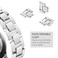Surace Compatible for Samsung Galaxy Watch 7 Band Women Bracelet for Galaxy Watch 7FE654 40mm 44mm Galaxy Watch 6 Classic 43mm 47mm Galaxy Watch Active 2 Bands Silver Link with White Leather