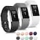 Mugust 3 Pack Sport Bands Compatible with Fitbit Charge 2 Bands Women Men Adjustable Replacement Strap Wristbands for Fitbit Charge 2 HR Small Large Large BlackGrayWhite