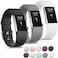 Mugust 3 Pack Sport Bands Compatible with Fitbit Charge 2 Bands Women Men Adjustable Replacement Strap Wristbands for Fitbit Charge 2 HR Small Large Large BlackGrayWhite