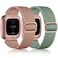 Fuleda Elastic Bands Compatible with Fitbit Versa 2 Soft Adjustable Braided Nylon Breathable Sport Band for Versa Smartwatch Pine Green Dark Pink