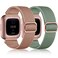 Fuleda Elastic Bands Compatible with Fitbit Versa 2 Soft Adjustable Braided Nylon Breathable Sport Band for Versa Smartwatch Pine Green Dark Pink