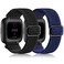 Fuleda Elastic Bands Compatible with Fitbit Versa 2 VersaVer sa Lite Women Men Soft Adjustable Braided Nylon Breathable Sport Band for Versa Smartwatch Loop Stretchy Wristband2Pack BlackDeepblue