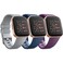 Meliya PACK 3 Soft Silicone Bands Compatible for Fitbit Versa 2 Fitbit VersaFitbit Versa Lite Adjustable Sport Bands for Women Men Small Large GreyBluePurple Small