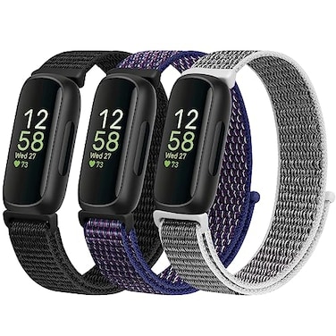 WNIPH Nylon Bands Compatible for Fitbit Inspire 3Inspire 2InspireInspire HRAce 3Ace 2 Bands Breathable Sport Replacement Straps Soft Adjustable Solo Loop Nylon Wristband for Women Men