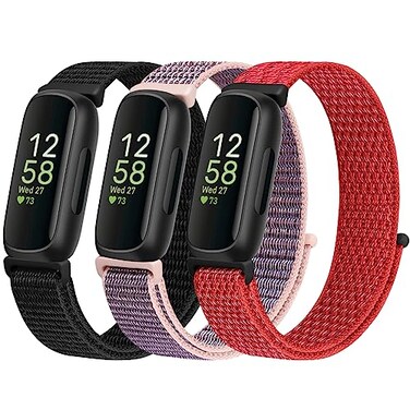 WNIPH Nylon Bands Compatible for Fitbit Inspire 3Inspire 2InspireInspire HRAce 3Ace 2 Bands Breathable Sport Replacement Straps Soft Adjustable Solo Loop Nylon Wristband for Women Men