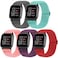XFYELE 5 Pack Adjustable Elastic Watch Band Compatible with Fitbit Versa 2 Band Women Men Soft Loop Stretchy Nylon Sport Straps Replacement Wristbands