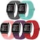 XFYELE 5 Pack Adjustable Elastic Watch Band Compatible with Fitbit Versa 2 Band Women Men Soft Loop Stretchy Nylon Sport Straps Replacement Wristbands