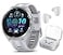 Wearable4U Garmin Forerunner 965 Premium GPS Running and Triathlon 47mm Smartwatch with AMOLED Touchscreen Display Titanium Bezel Whitestone Silicone Band White Earbuds Bundle White Wht EarBuds