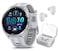 Wearable4U Garmin Forerunner 965 Premium GPS Running and Triathlon 47mm Smartwatch with AMOLED Touchscreen Display Titanium Bezel Whitestone Silicone Band White Earbuds Bundle White Wht EarBuds