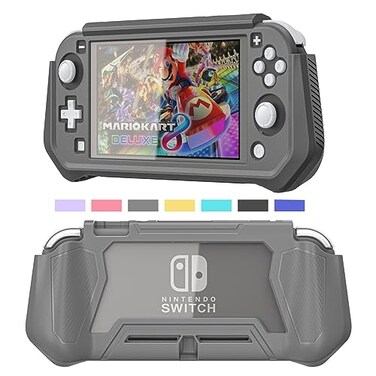 iNOTOGG Compatible with Nintendo Switch Lite Gray Ergonomic Design Protective Case with AntiScratch Material Includes Wet and Dry Wipes for Cleaning Screen