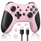 BRHE Wireless Switch Pro Controller Compatible with Nintendo SwitchLiteOLEDSwitch 2 Windows PC iOS and Android Programmable Vibrating Turbo and Wakeup with 2 Thumb Caps Included pink