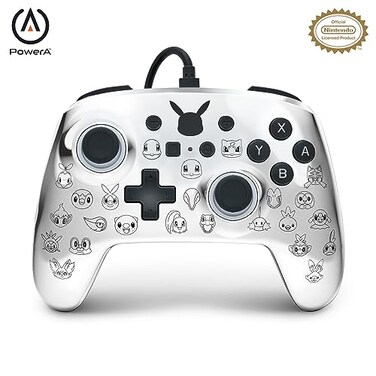 PowerA Enhanced Nintendo Switch and Switch 2 Wired Controller Pikachu Black Silver Officially licensed