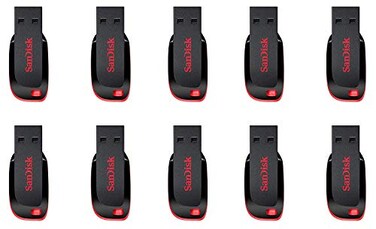 Sandisk SanDisk 8GB Cruzer Blade USB 20 Flash Memory Drive SDCZ50008G 10 Pack