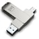 mosDART MOSDART 128GB USB C 32 Fast Speed C and A Dual Flash Drive exFAT Memory Stick with Keychain Loop for iPhone 151617 Android Phone iPad MacBook Silver