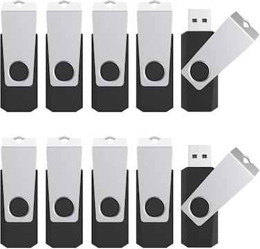 TOPESEL USB Storage Flash Drive100PCS 8GB Bulk USB 20 Flash Drive Bulk Pack Flash Drives Memory Stick USB Drive Thumb Drives Flash Memory Stick Swivel 8G 100 Pack Black