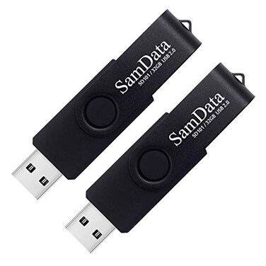 SamData 32GB USB Flash Drives 2 Pack 32GB Thumb Drives Memory Stick Jump Drive with LED Light for Storage and Backup 2 Pack Black