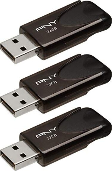 PNY 32GB Attach 4 USB 20 Flash Drive 3Pack