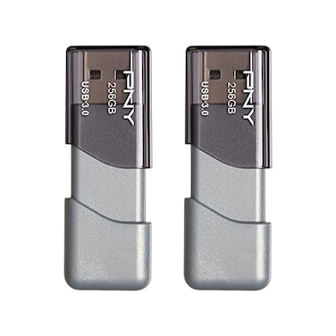 PNY PFD256X2TBOPMP 256GB Turbo Attach 3 USB 30 Flash DriveSilver Pack of 2