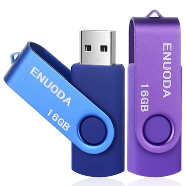 ENUODA 16GB Flash Drive 2 Pack Thumb Drives 16GB USB 20 Memory Stick Jump Drive Pen Drive for Storage and Backup Blue Purple