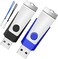 Wooolken 1GB USB 20 Flash Drive 2 Pack Thumb Drives Jump Pen Drive Memory Stick with LED Light and Lanyards for Storage and Backup1G 2 Colors Black Blue