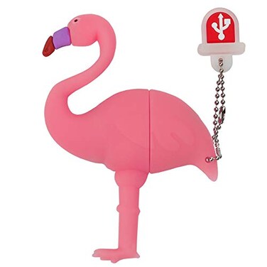 BORLTER CLAMP 32GB USB Flash Drive Cute Flamingo Pattern with Lanyard BorlterClamp Pen Drive Memory Stick Thumb Drive for Family and Friends