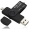 BORLTER CLAMP BorlterClamp 64GB USB Flash Drive Dual Port Memory Stick OTG Thumb Drive with Micro USB Drive Port for Android Smartphone Tablet Computer Black