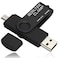 BORLTER CLAMP BorlterClamp 64GB USB Flash Drive Dual Port Memory Stick OTG Thumb Drive with Micro USB Drive Port for Android Smartphone Tablet Computer Black
