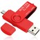 BORLTER CLAMP BorlterClamp 64GB USB Flash Drive Dual Port Memory Stick OTG Thumb Drive with Micro USB Drive Port for Android Smartphone Tablet Computer Red