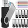 FEBNISCTE USB 20 Flash Drive 128MB Memory Stick Pendrive Swivel Black Bulk Pack of 10