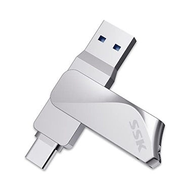 SSK 256GB USB C Flash Drive up to 200MBs Dual Drive 2 in 1 OTG USB A 32 Gen 1 Type C Memory Stick Thumb Drive Thunderbolt Pendrive Transfer Speed Photo Stick for Android PhonesTabletsMacLaptop