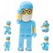 BORLTER CLAMP USB Flash Drive 64GB Cartoon Doctor Model USB Drive Thumb Drives USB 20 Memory Stick for External Data Storage Blue