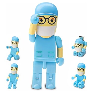 BORLTER CLAMP USB Flash Drive 64GB Cartoon Doctor Model USB Drive Thumb Drives USB 20 Memory Stick for External Data Storage Blue