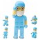 BORLTER CLAMP USB Flash Drive 64GB Cartoon Doctor Model USB Drive Thumb Drives USB 20 Memory Stick for External Data Storage Blue
