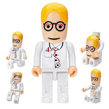 BORLTER CLAMP USB Flash Drive 64GB Cartoon Doctor Model USB Drive Thumb Drives USB 20 Memory Stick for External Data Storage White