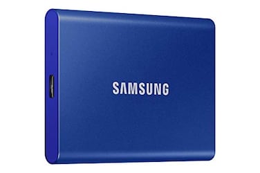 Samsung SAMSUNG T7 Portable SSD 1TB External Solid State Drive Speeds Up to 1050MBs USB 32 Gen 2 Reliable Storage for Gaming Students Professionals MUPC1T0HAM Blue